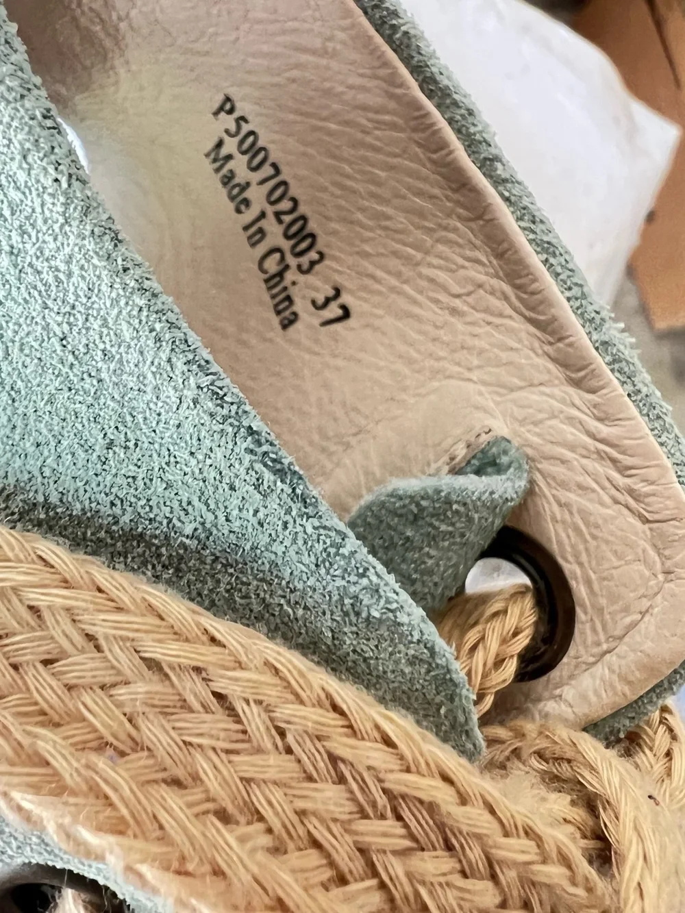 Fly London Mint Green Suede Lace-Up Wedge Sandal